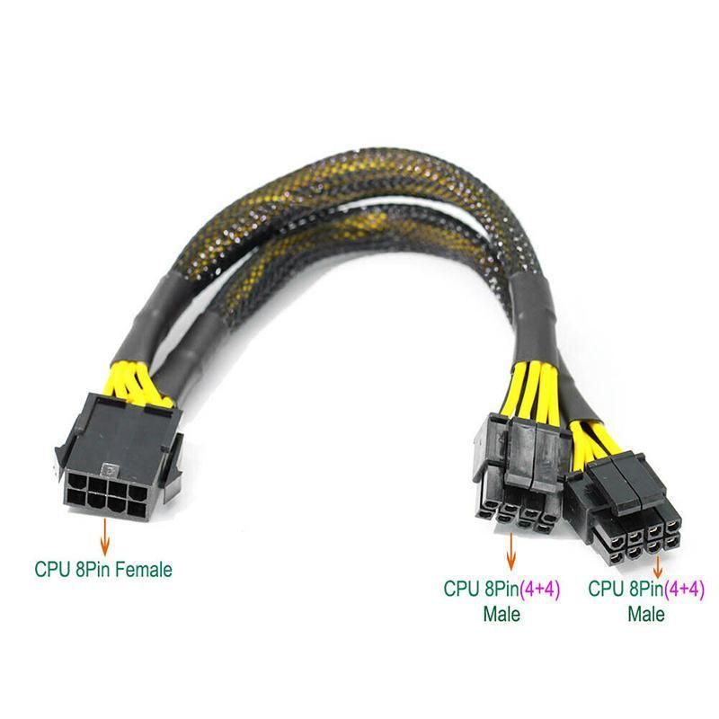 8Pin ATX 12v CPU EPS Power Extension Splitter Cable Adapter Motherboard copper