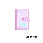 A6 Pu Leather Binder Pockets Cash Envelope Planner Notebooks - Laser Pink
