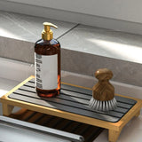 Countertop Absorbent Drainage Mat Sink Splash Pad Bathroom Tray Water Catcher - Dark Grey - Extra Image