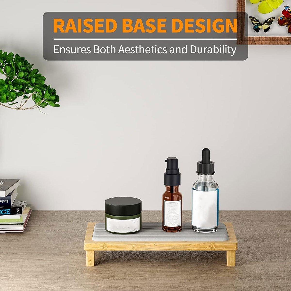 Countertop Absorbent Drainage Mat Sink Splash Pad Bathroom Tray Water Catcher - Dark Grey