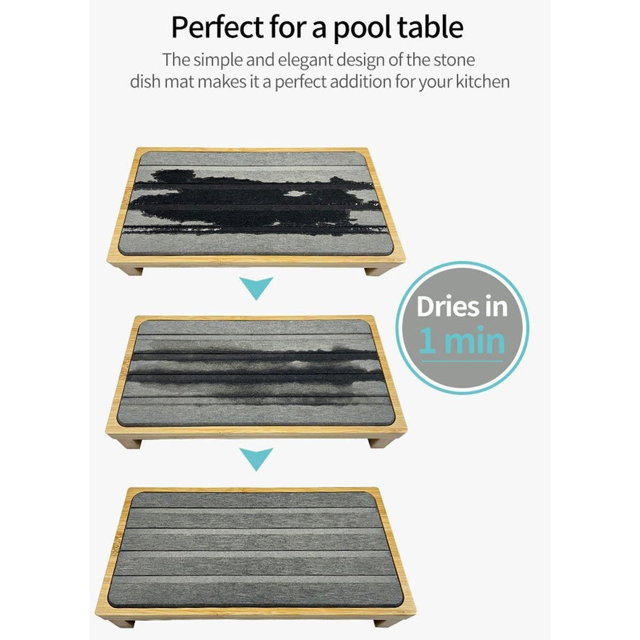 Countertop Absorbent Drainage Mat Sink Splash Pad Bathroom Tray Water Catcher - White