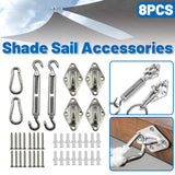8pcs Hardware Sail Accessory Shade Canopy Fittings Sun Fixing Steel Stainless