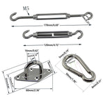 8pcs Hardware Sail Accessory Shade Canopy Fittings Sun Fixing Steel Stainless