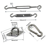 8pcs Hardware Sail Accessory Shade Canopy Fittings Sun Fixing Steel Stainless - Side View
