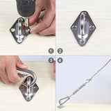 8pcs Hardware Sail Accessory Shade Canopy Fittings Sun Fixing Steel Stainless - 45-Degree Angle