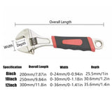8inch 10inch 12inch Durable Chrome Vanadium Steel Rubberized Grip Adjustable Wrench - 10inch - Side View
