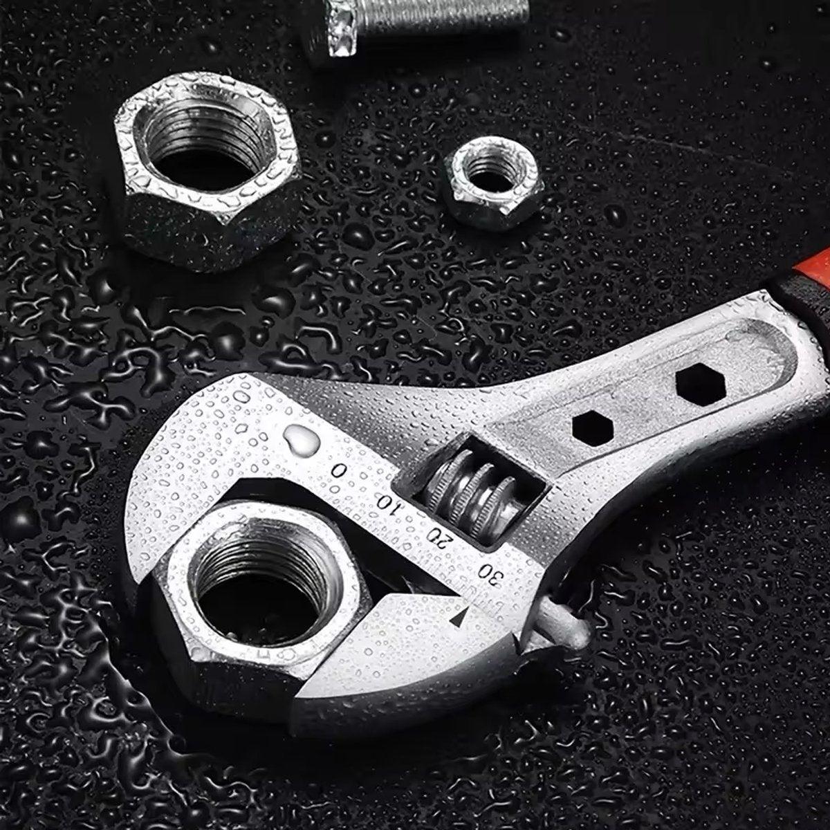 8inch 10inch 12inch Durable Chrome Vanadium Steel Rubberized Grip Adjustable Wrench - 10inch