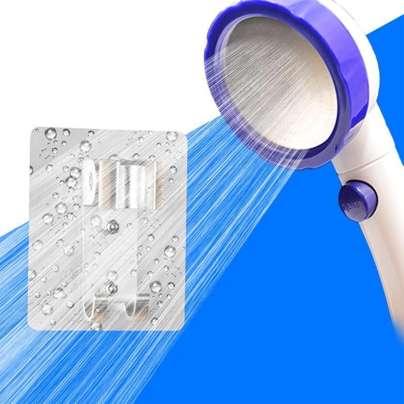 Adjustable Bracket Suction Shower Head Handset Holder Bathroom Wall Mount +Hooks