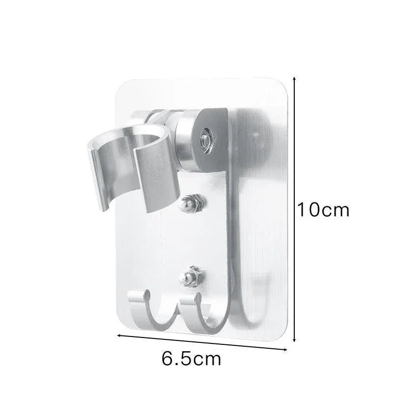 Adjustable Bracket Suction Shower Head Handset Holder Bathroom Wall Mount +Hooks