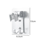Adjustable Bracket Suction Shower Head Handset Holder Bathroom Wall Mount +Hooks - Low Angle
