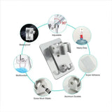 Adjustable Bracket Suction Shower Head Handset Holder Bathroom Wall Mount +Hooks - Extra Image