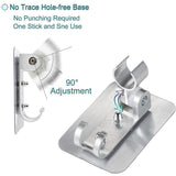 Adjustable Bracket Suction Shower Head Handset Holder Bathroom Wall Mount +Hooks - 45-Degree Angle