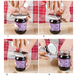 Adjustable Stainless Steel Jar Opener Bottle Lid Remover for Kitchen Use - Top-Down View