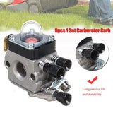 Carburetor Carb Air Fuel Filter Set For Stihl Fs38 Fs45 Fs46 Fs55 Fs80 Fs85 Km55 - Top-Down View