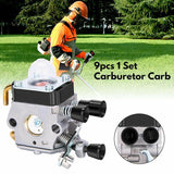 Carburetor Carb Air Fuel Filter Set For Stihl Fs38 Fs45 Fs46 Fs55 Fs80 Fs85 Km55 - 45-Degree Angle