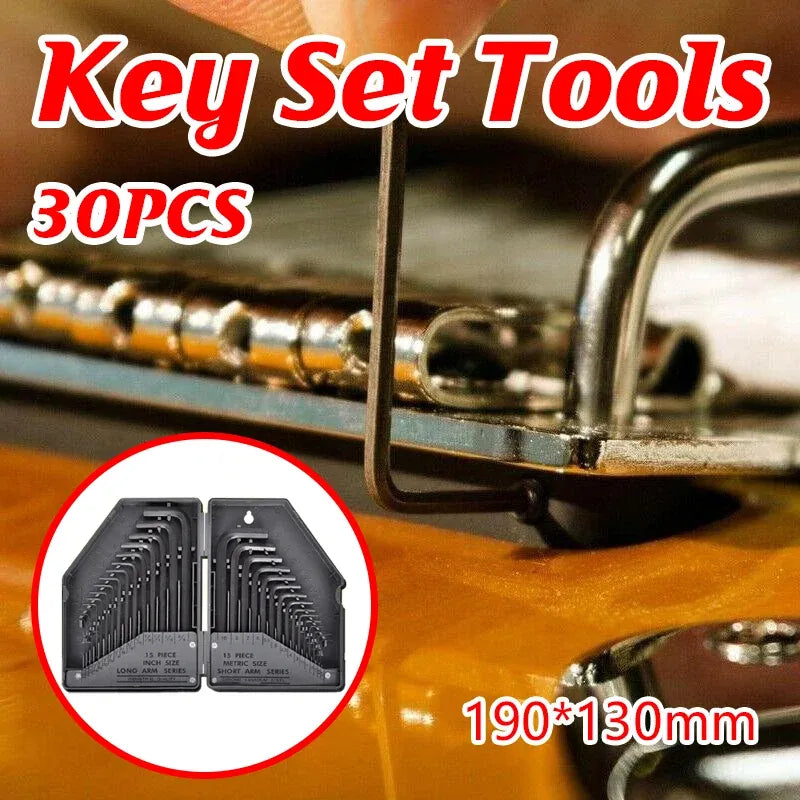 30Pcs Hex Key Metric & Imperial Allen Alan Allan Key Set Tools Kit Crv Au Stock