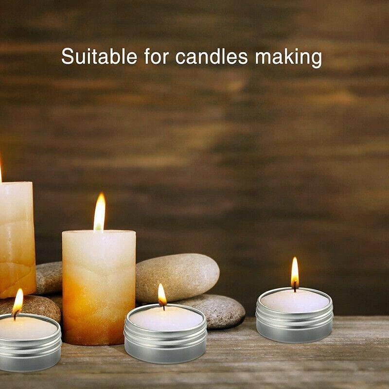 50Pcs Durable Silver Aluminum Cosmetic Pot Lip Balm Jar Containers Empty Tin - 10ML