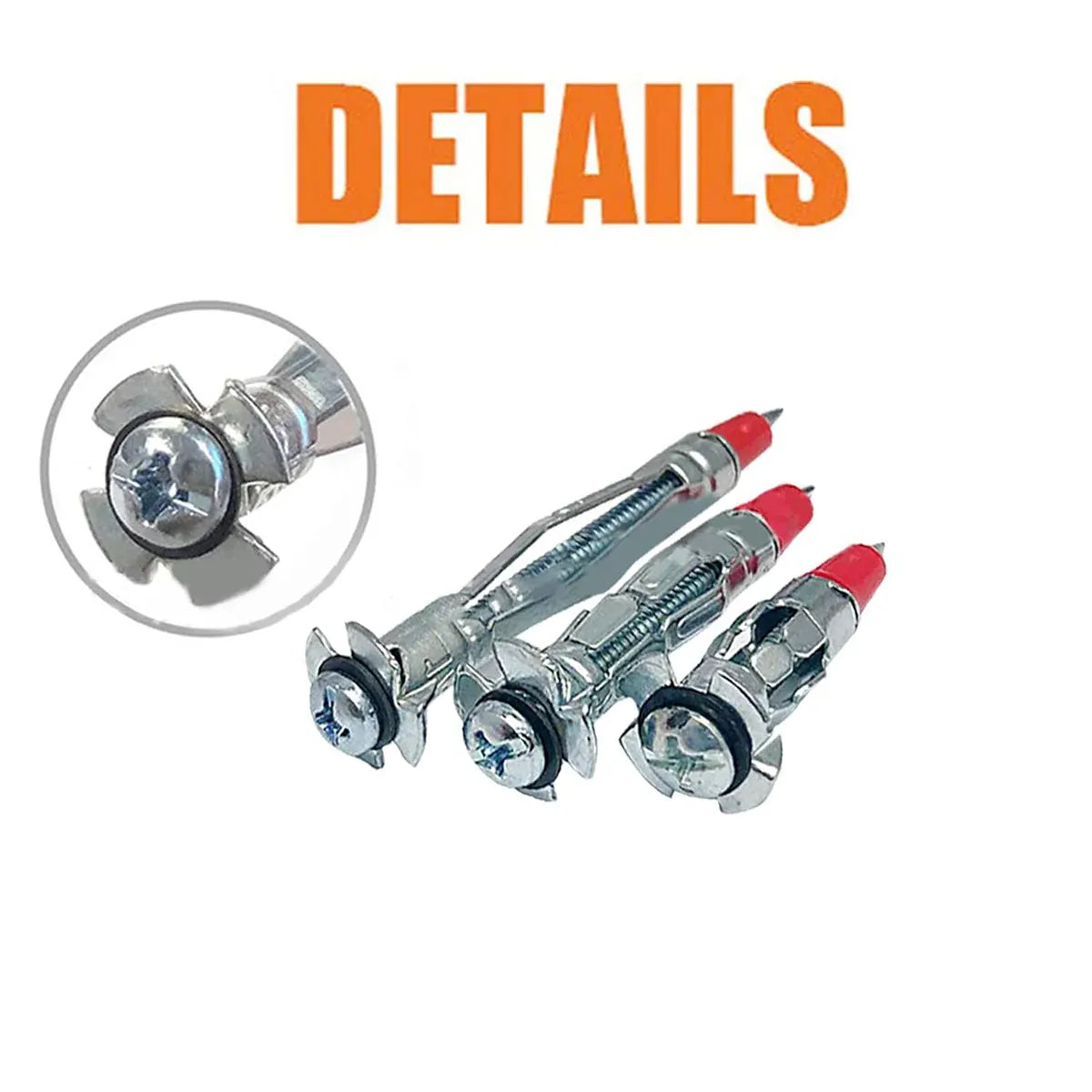 52PCS Galvanized Steel Wall Anchors Expansion Screws Self Tapping Bolts