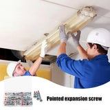 52PCS Galvanized Steel Wall Anchors Expansion Screws Self Tapping Bolts - Extra Image