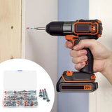 52PCS Galvanized Steel Wall Anchors Expansion Screws Self Tapping Bolts - Extra Image
