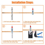 52PCS Galvanized Steel Wall Anchors Expansion Screws Self Tapping Bolts - 45-Degree Angle