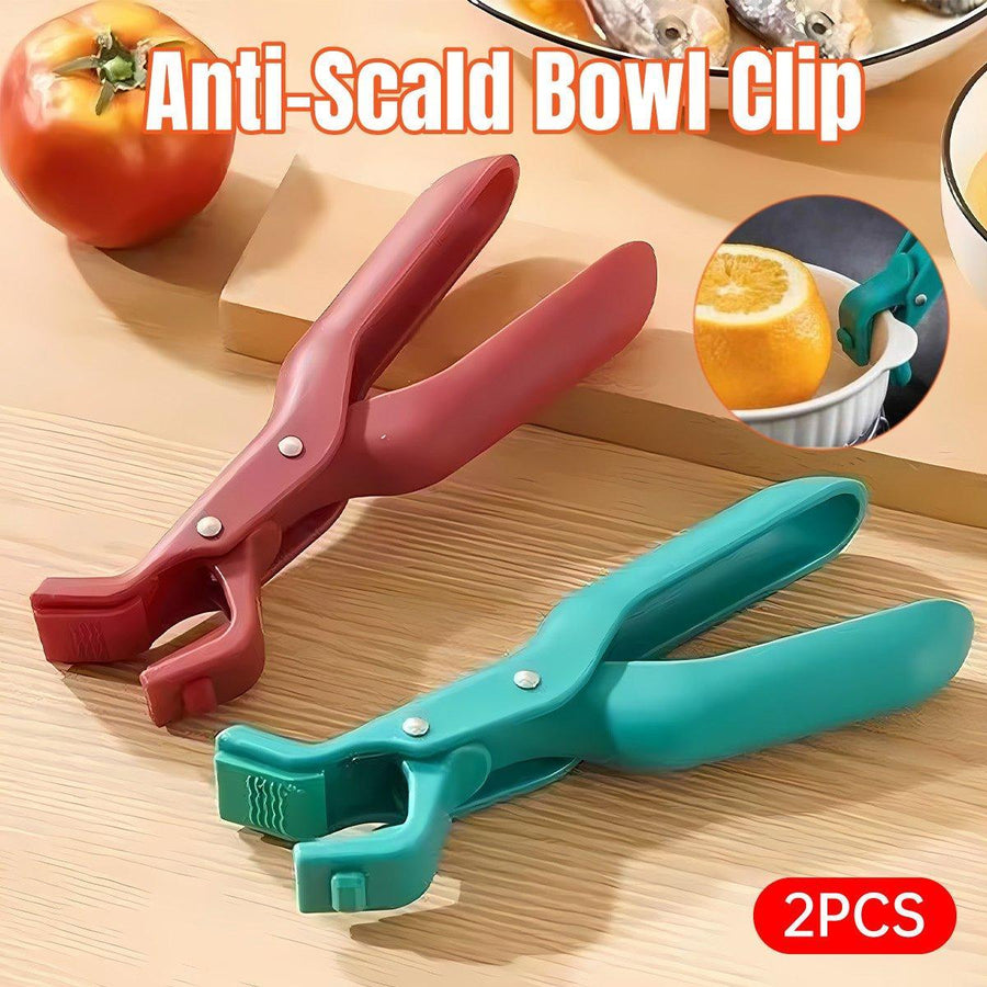 2PCS Anti Slip Silicone Heat Resistant Plate Bowl Clip Holder Kitchen Tool - Green