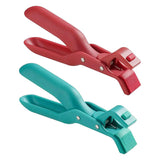 2PCS Anti Slip Silicone Heat Resistant Plate Bowl Clip Holder Kitchen Tool - Green - Front View