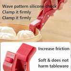2PCS Anti Slip Silicone Heat Resistant Plate Bowl Clip Holder Kitchen Tool - Green