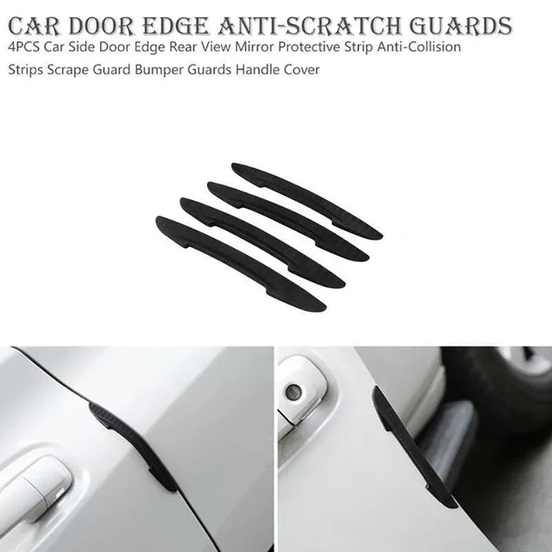 4Pcs Universal Black Car Door Edge Anti-Collision Cover Scratch Protector Guard