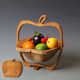 Wooden Fruit and Vegetable Storage Basket for Kitchen Organizing Home Storage - 45-Degree Angle