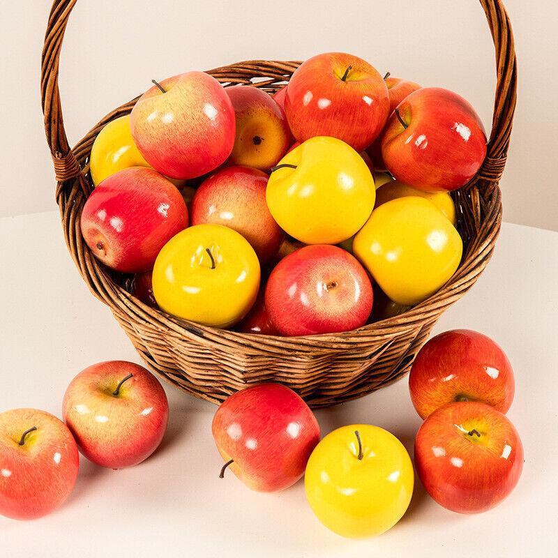 10 X Artificial Green or Red Apples for Home Party Wedding and Shop Decor - Green