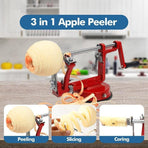 3 in 1 Manual Apple Peeler Corer Slicer Red Fruit Cutter for Kitchen Use