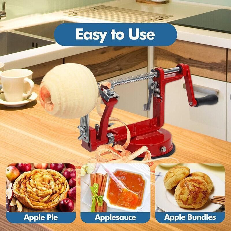 3 in 1 Manual Apple Peeler Corer Slicer Red Fruit Cutter for Kitchen Use