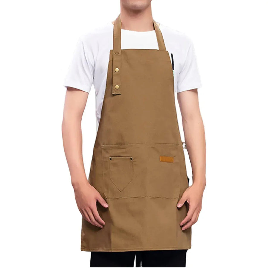 Adjustable Work Apron Neck Strap Waist Tie Kitchen Cooking Bib Apron Men Women - Black