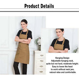 Adjustable Work Apron Neck Strap Waist Tie Kitchen Cooking Bib Apron Men Women - Brown - Extra Image