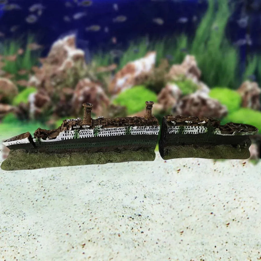 Titanic Shipwreck Aquarium Decoration for Fish Tank Aquascape Underwater Decor