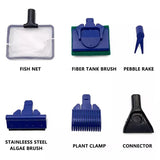 5 in1 Water Aquarium Cleaning Tool Fish Tank Gravel Vacuum Glass Cleaner Brush - Side View