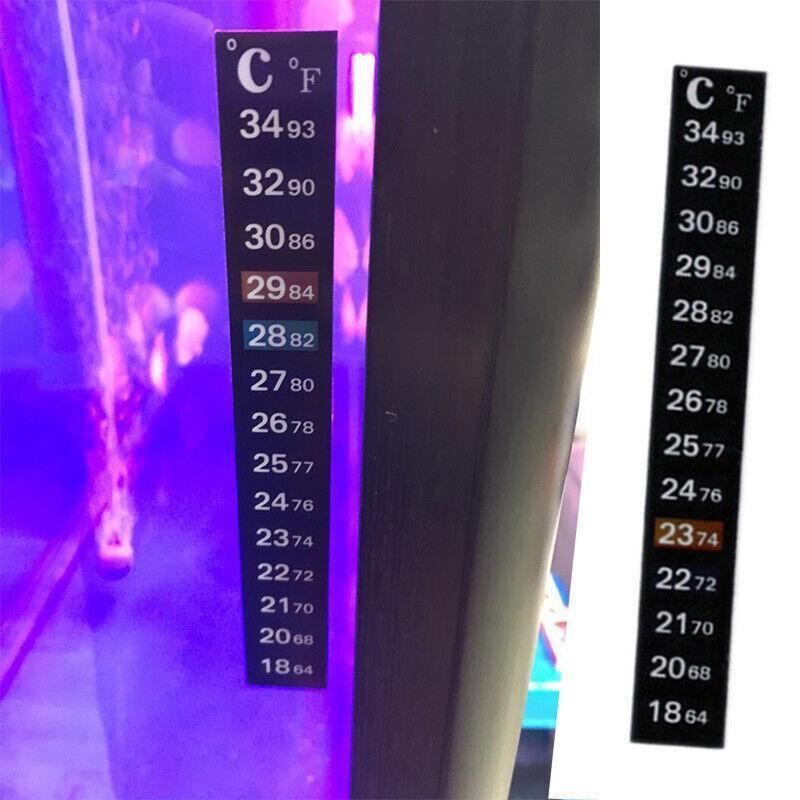 UPTO 10x Aquarium Thermometer Fish Tank Sticker Temperature Strip Dual Scale HOT - 1PC