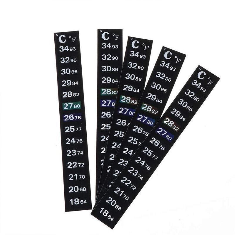 UPTO 10x Aquarium Thermometer Fish Tank Sticker Temperature Strip Dual Scale HOT - 1PC