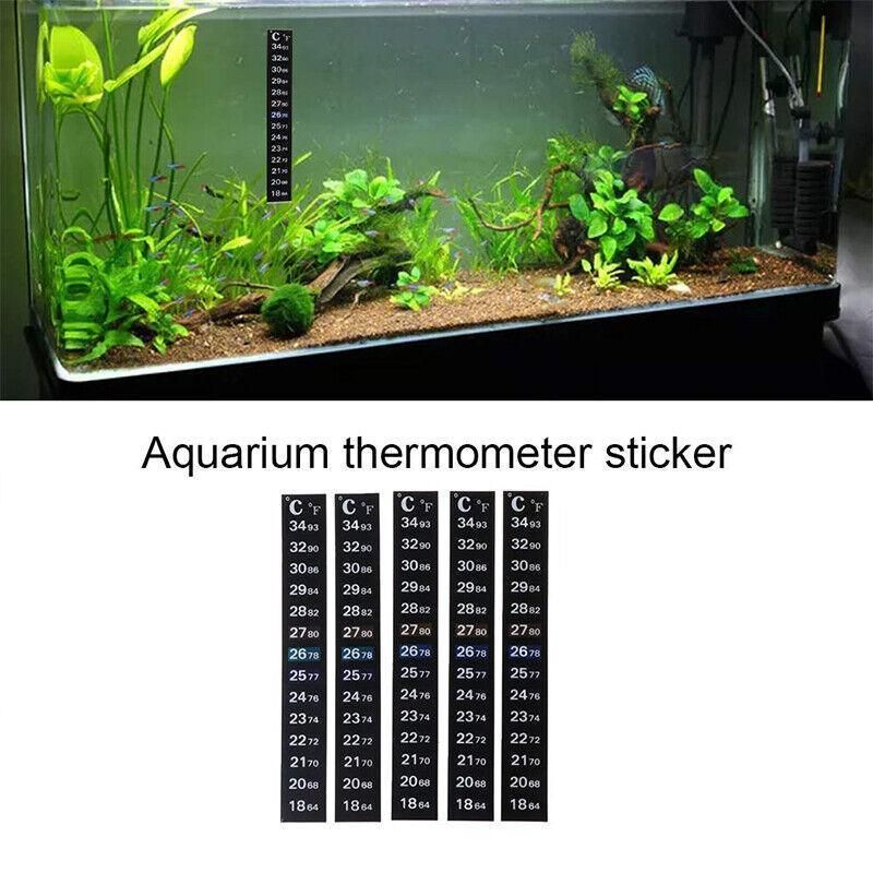 UPTO 10x Aquarium Thermometer Fish Tank Sticker Temperature Strip Dual Scale HOT - 1PC