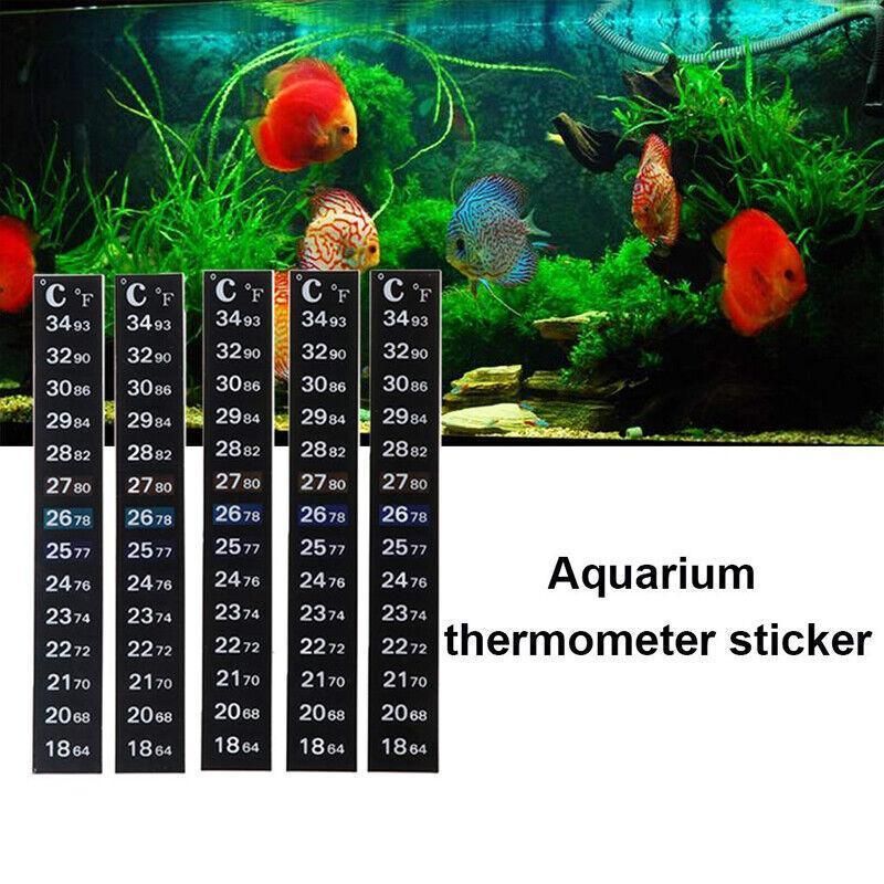 UPTO 10x Aquarium Thermometer Fish Tank Sticker Temperature Strip Dual Scale HOT - 1PC