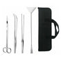 Stainless Steel Aquarium Tool Set Tweezers Scissors Spatula Kit 4 5 6PCS - 4PCS Tool + Bag