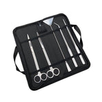 Stainless Steel Aquarium Tool Set Tweezers Scissors Spatula Kit 4 5 6PCS - 4PCS Tool + Bag