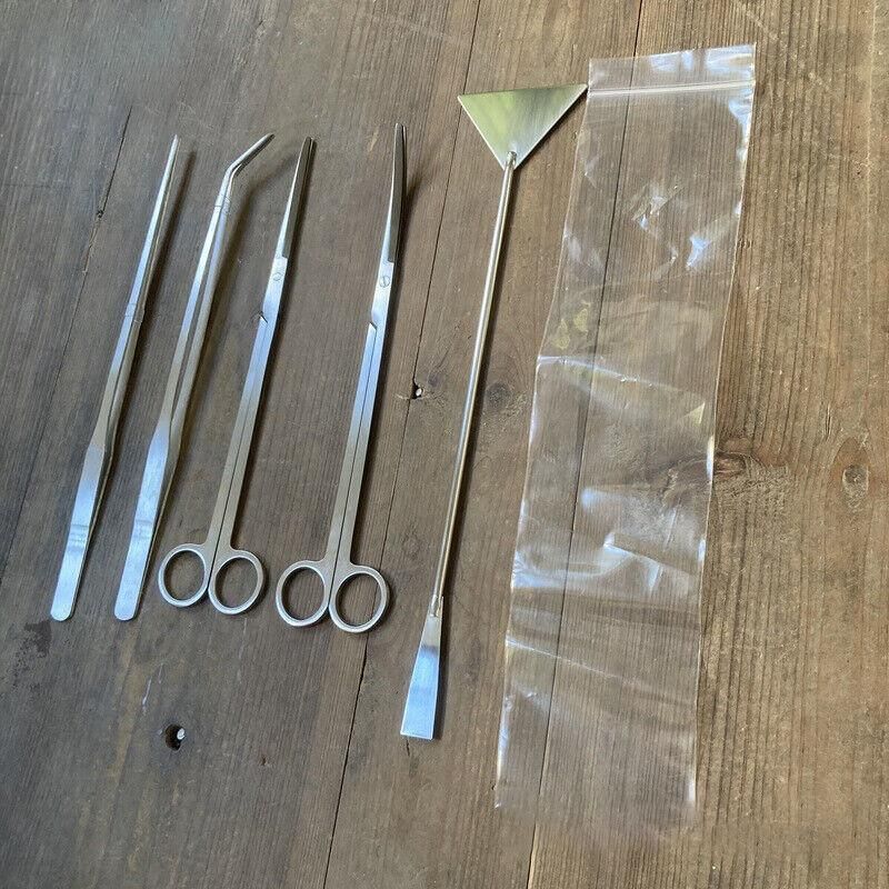 Stainless Steel Aquarium Tool Set Tweezers Scissors Spatula Kit 4 5 6PCS - Curved Scissors