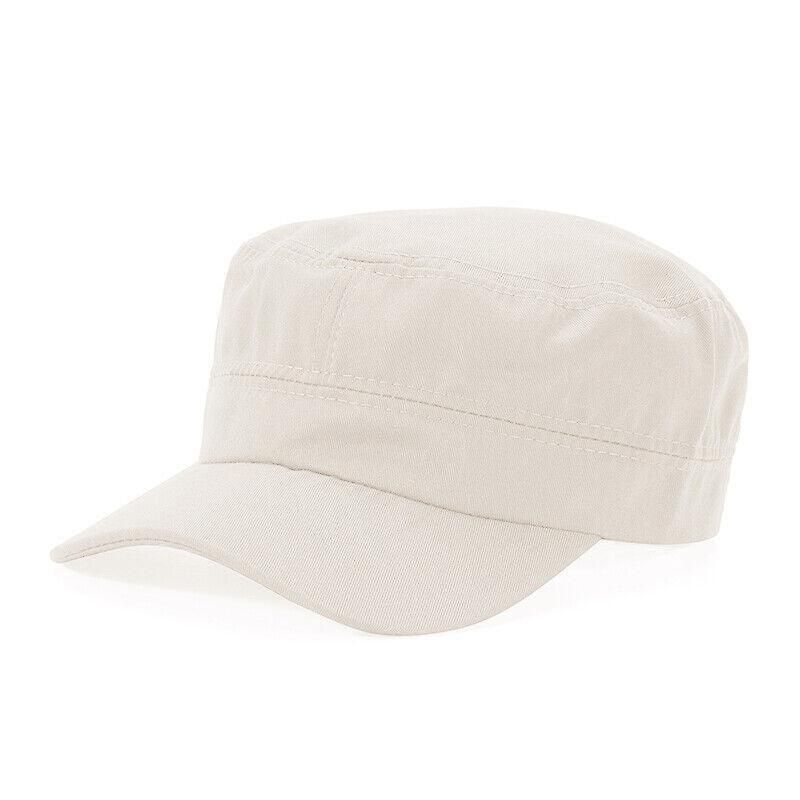 Army Plain Hat Classic Cadet Field Military Cap Style Patrol Baseball Adjustable - Black