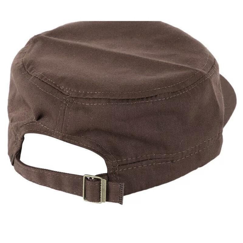Army Plain Hat Classic Cadet Field Military Cap Style Patrol Baseball Adjustable - Black