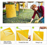 10PCS Yellow Sticky Paper Insect Trap Catcher Killer Fly Aphids Wasp - 25x10cm - Side View