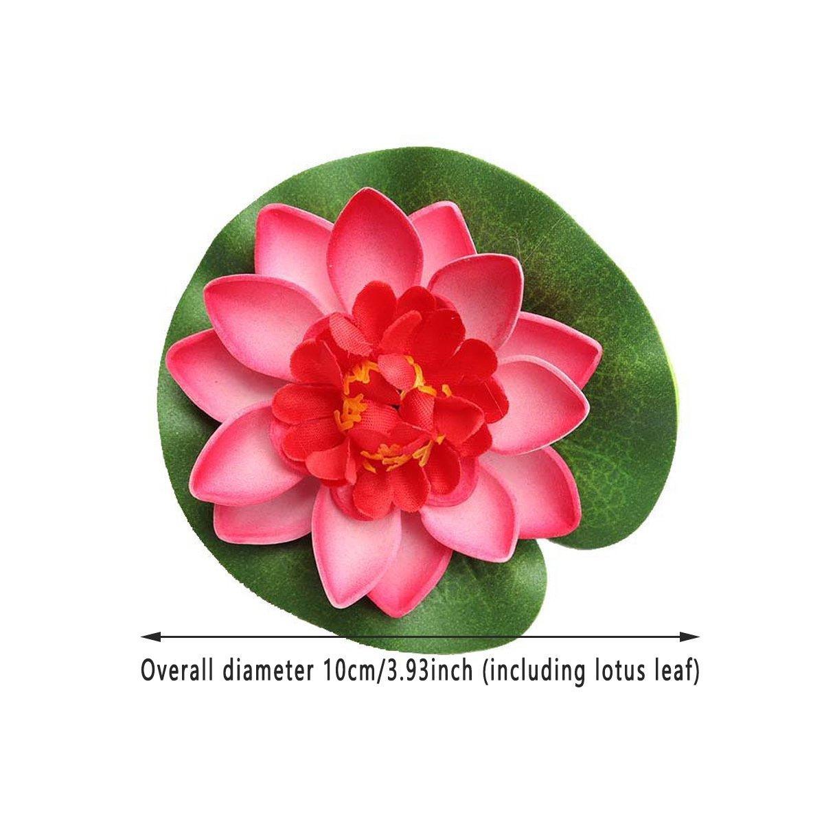 9pcs Simulation Lotus Flowers Leaves Water Lily Pond Fish Tank Decoration