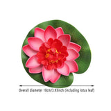 9pcs Simulation Lotus Flowers Leaves Water Lily Pond Fish Tank Decoration - Side View