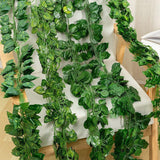 12 X 2M Artificial Ivy Vine Fake Foliage Flower Hanging Leaf Garland Plant Party - Sweet Potato Leaves - 45-Degree Angle